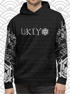 Ukiyo Streetwear Black Dueling Dragon Sleeves Hoodie
