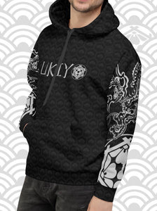 Ukiyo Streetwear Black Dueling Dragon Sleeves Hoodie