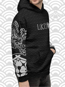 Ukiyo Streetwear Black Dueling Dragon Sleeves Hoodie