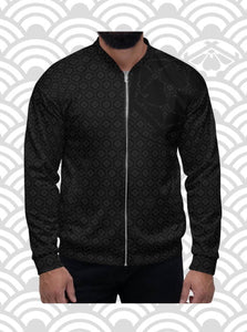 Ukiyo Streetwear Logo Black Sakura Print College Jacket