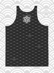 Ukiyo Streetwear Black Koi Fish Seigaiha Print Tank Top