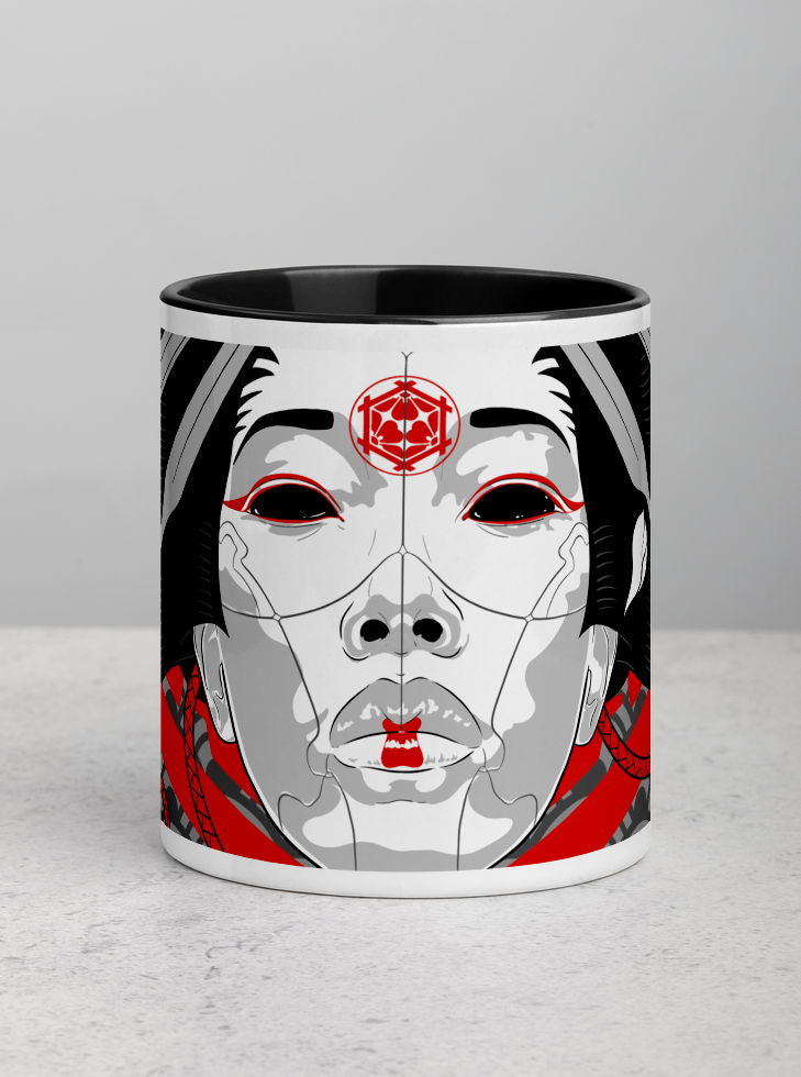 Ukiyo Streetwear "The Ghost in the Mug" - Grey Geisha Mask Mug