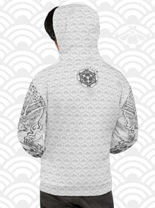 Ukiyo Streetwear Grey Dueling Dragon Sleeves Hoodie