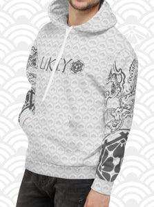 Ukiyo Streetwear Grey Dueling Dragon Sleeves Hoodie