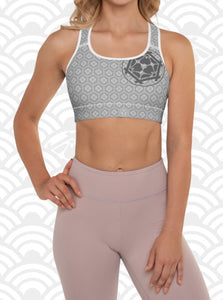 Ukiyo Streetwear Grey Sakura Print Sports Bra