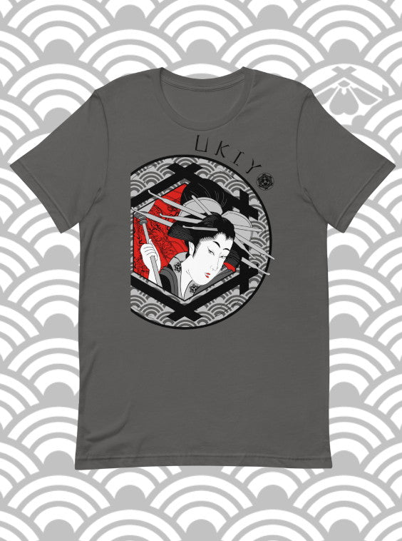 Ukiyo Streetwear Grey Seductive Geisha T-Shirt
