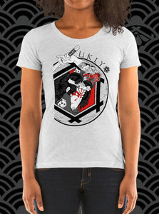 Ukiyo Streetwear Grey Heather Samurai Warrior Women's T-Shirt