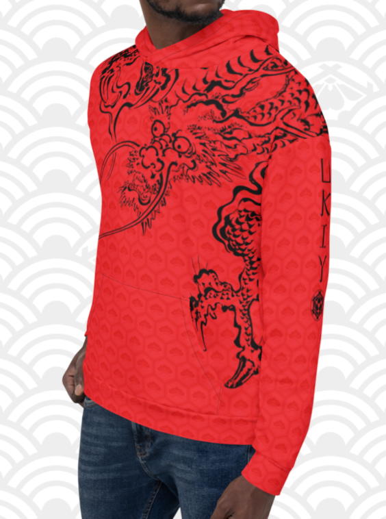 oneforus Heren Hoodie Japanse Ukiyoe-Print Casual Hooded Sweatshirts oneforus Heren Hoodie Japanse Ukiyoe-Print Casual Hooded Sweatshirts