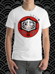 Ukiyo Streetwear Red Daruma White T-Shirt