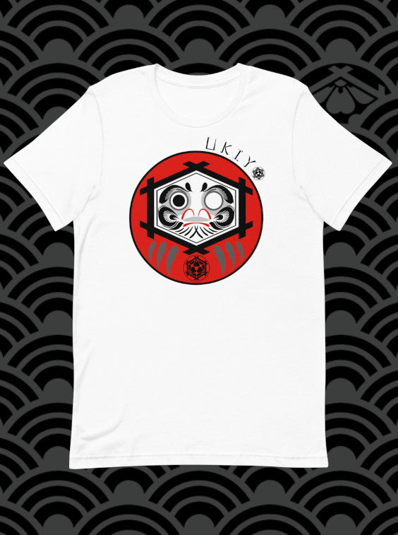 Ukiyo Streetwear Red Daruma White T-Shirt