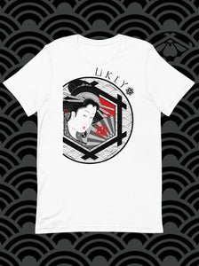 Ukiyo Streetwear White Geisha Fan Dance (Jinta Mai) T-Shirt
